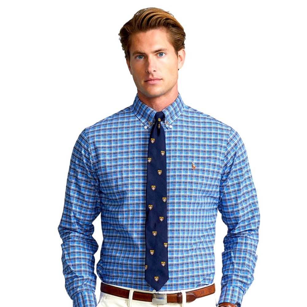 Ralph Lauren Polo dress shirt in breathable cotton with extra stretch.